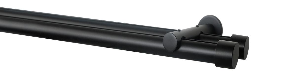 Innenlaufstange 2-läufig Maja Schwarz L: 240cm Inkl. Zubehör - Schwarz, ROMANTIK / LANDHAUS, Metall (240cm) - James Wood