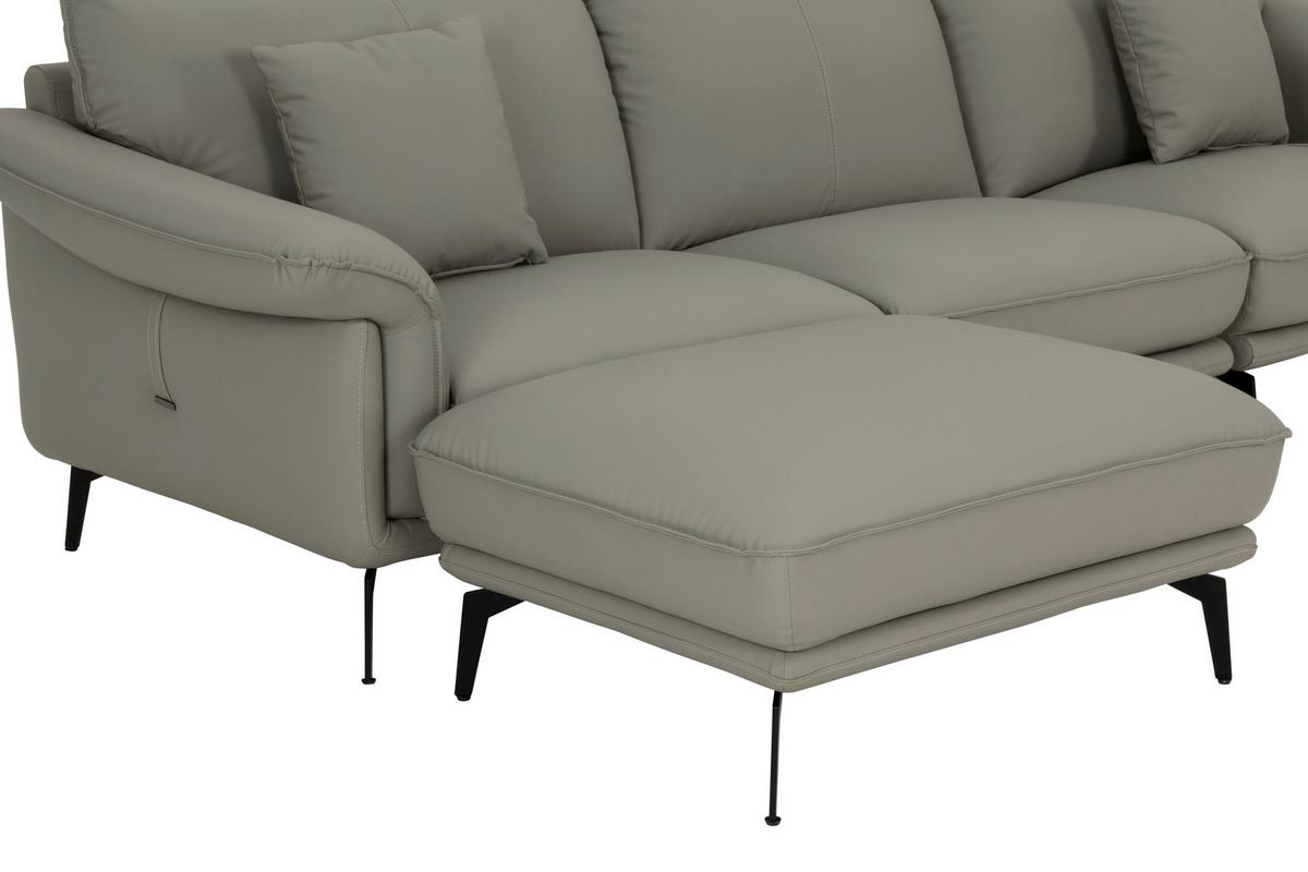 3-Sitzer-Sofa Daniele - Taupe/Schwarz, Design, Textil (289/84/92cm) - MID.YOU