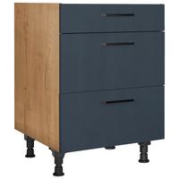 Kochfeldumbauschrank Easytouch - Blau/Eichefarben, MODERN, Holzwerkstoff (60,0/87,0/56,0cm) - Nobilia
