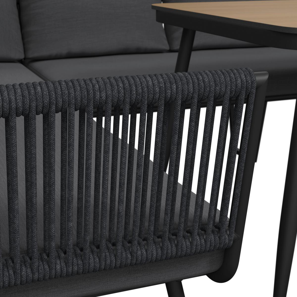 JEDÁLENSKÁ TERASOVÁ SÚPRAVA CAMEA - farba duba/tmavosivá, Modern, kov/textil - Bessagi Garden