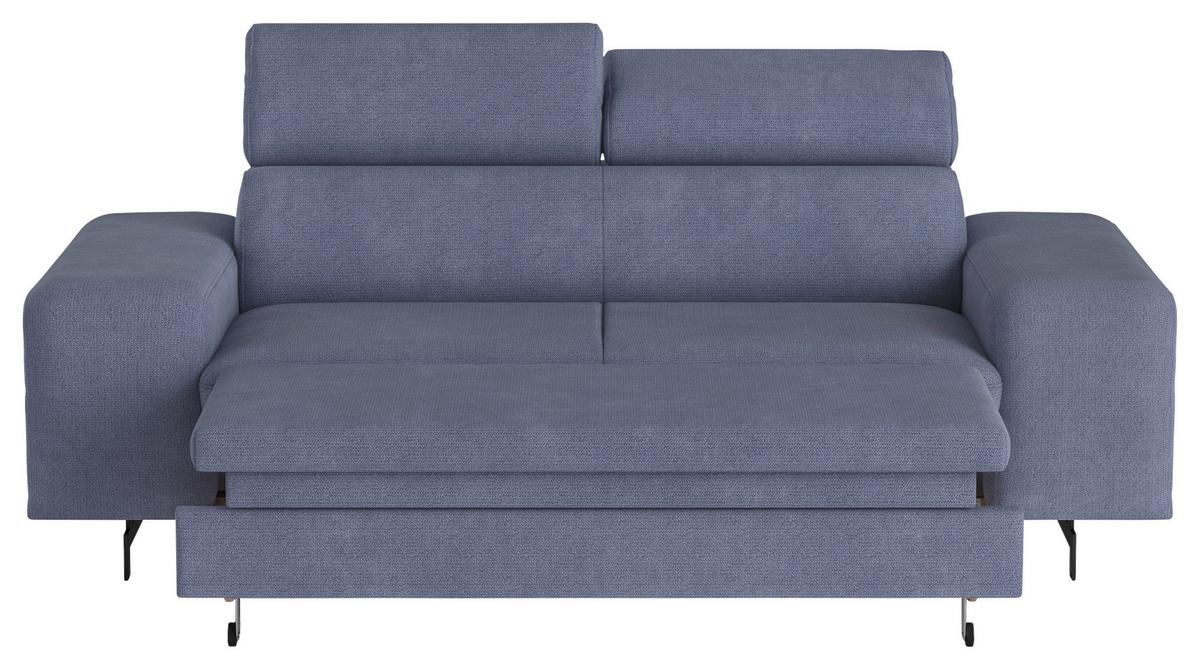 3-sitzer-sofa Emma Mit Liegefunktion Blau B: 217 Cm - Blau/Schwarz, Textil (217/81/100cm) - MID.YOU