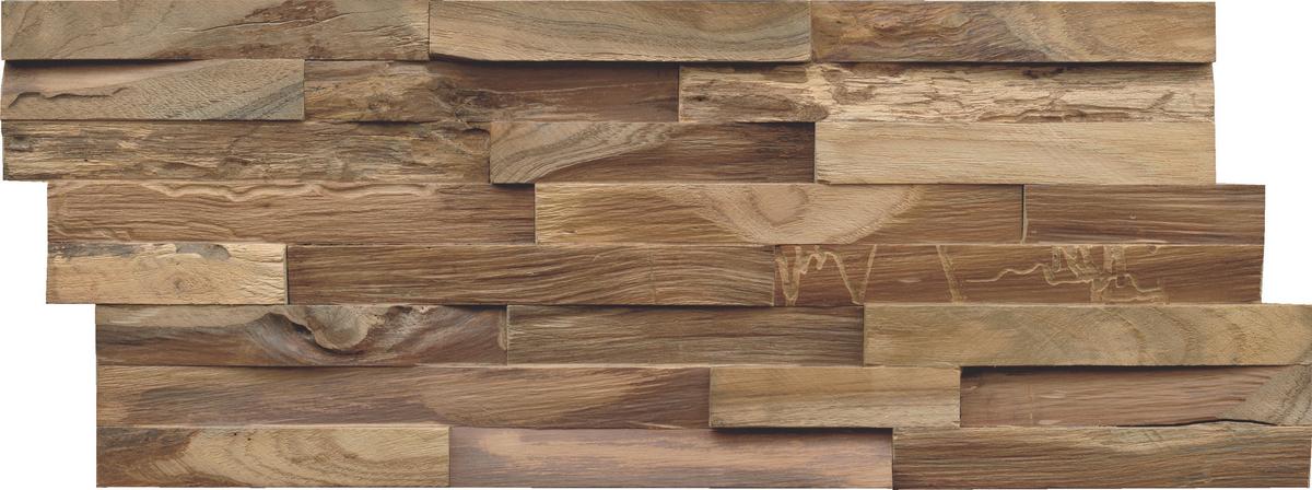 Wandverkleidung Teak Elegance Natur - Braun, Basics, Holz (50/20/2cm)