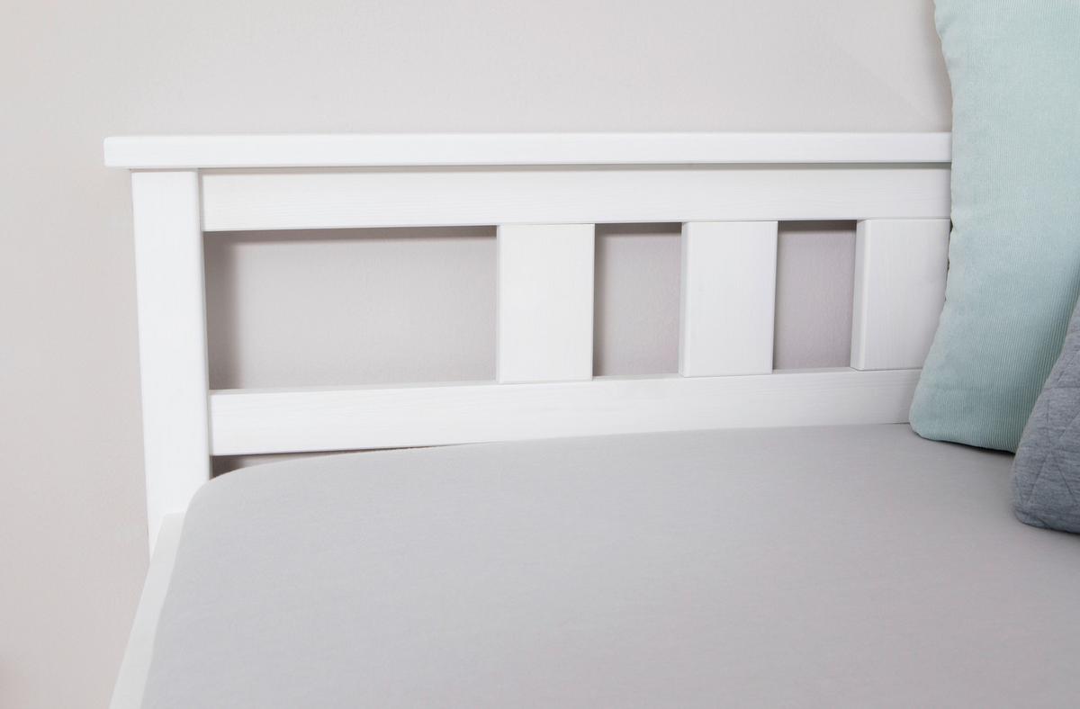 Posteľ z masívnej borovice Merci, 90x200cm, biela - biela, Konventionell, drevo (90/200cm) - MID.YOU