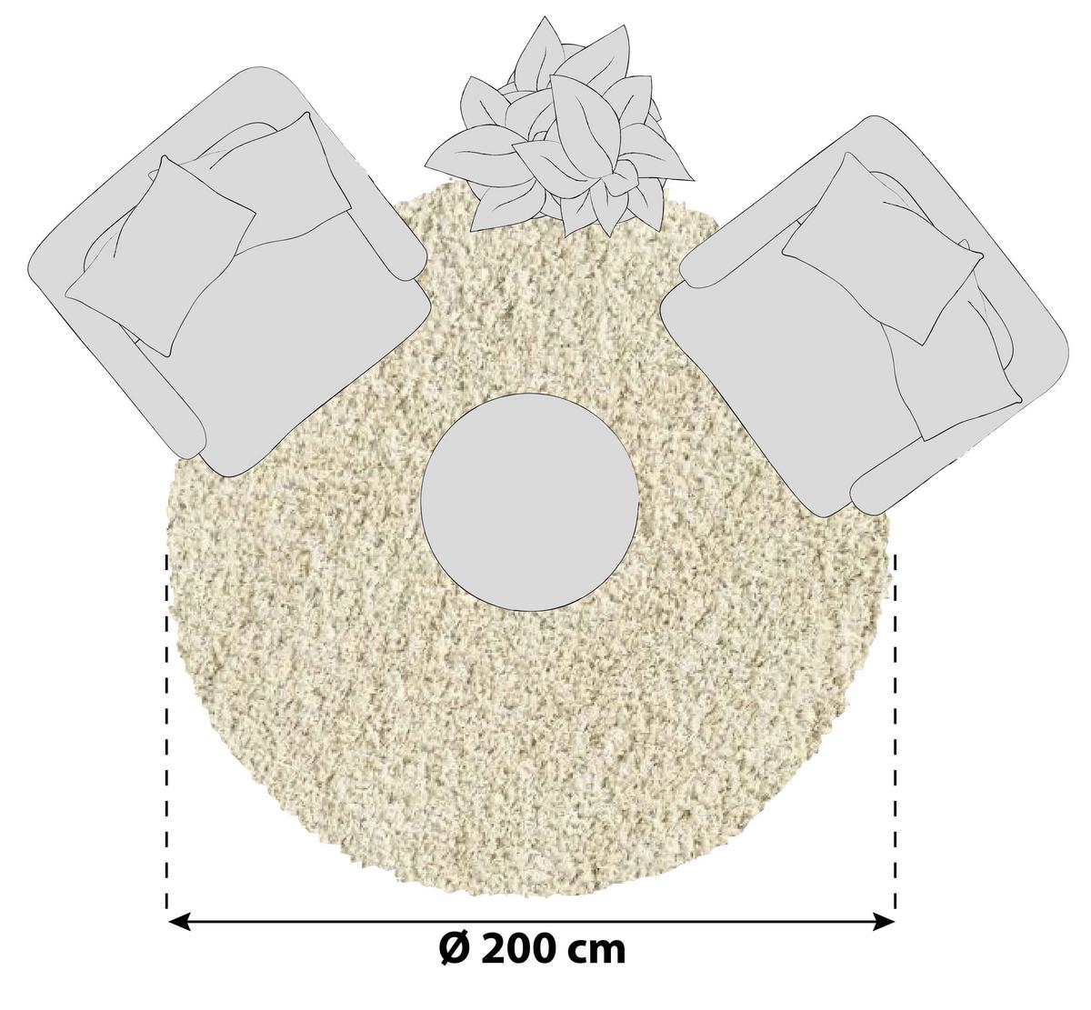 Hochflorteppich Fashion Shaggy - Creme, Basics, Textil (200cm) - Novel