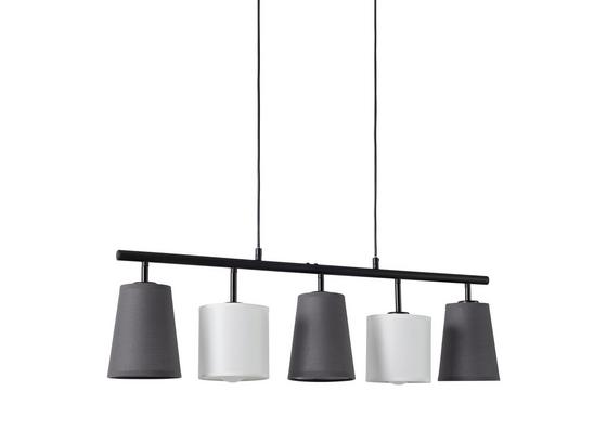 Závesná Lampa Elanie 84/149 Cm, 60 Watt - čierna/sivá, Štýlový, kov/textil (84/149cm) - Premium Living Závesná Lampa Elanie 84/149 Cm, 60 Watt - čierna/sivá, Štýlový, kov/textil (84/149cm) - Premium Living