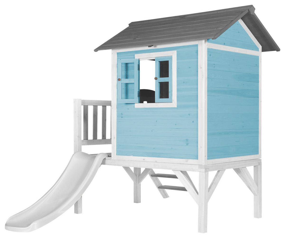 Spielhaus C050.002.91 - Blau/Weiß, KONVENTIONELL, Holz/Kunststoff (240/189/167cm) - Ambia Garden