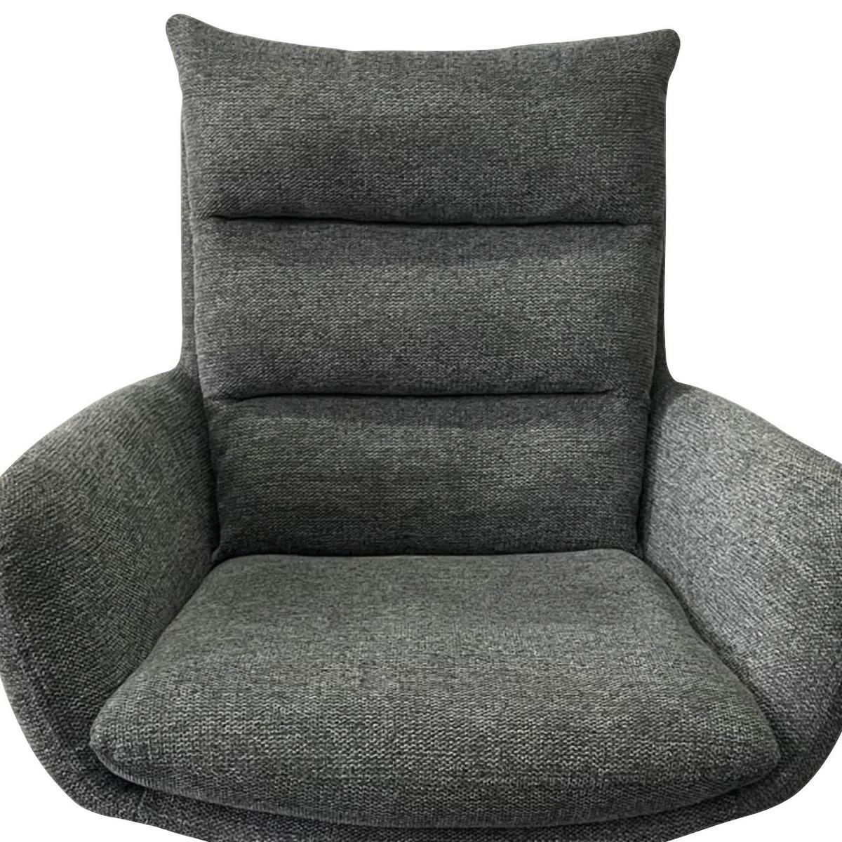 Armlehnstuhl Giovanni Grau Gepolstert, Drehbar - Schwarz/Grau, KONVENTIONELL, Textil/Metall (62/91/69cm)