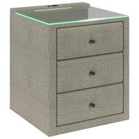 Nachtkästchen Brisbane I inkl. USB-Anschluss B: 49,5cm - Champagner, Trend, Glas/Holzwerkstoff (49,5/56,5/46cm) - Sembella