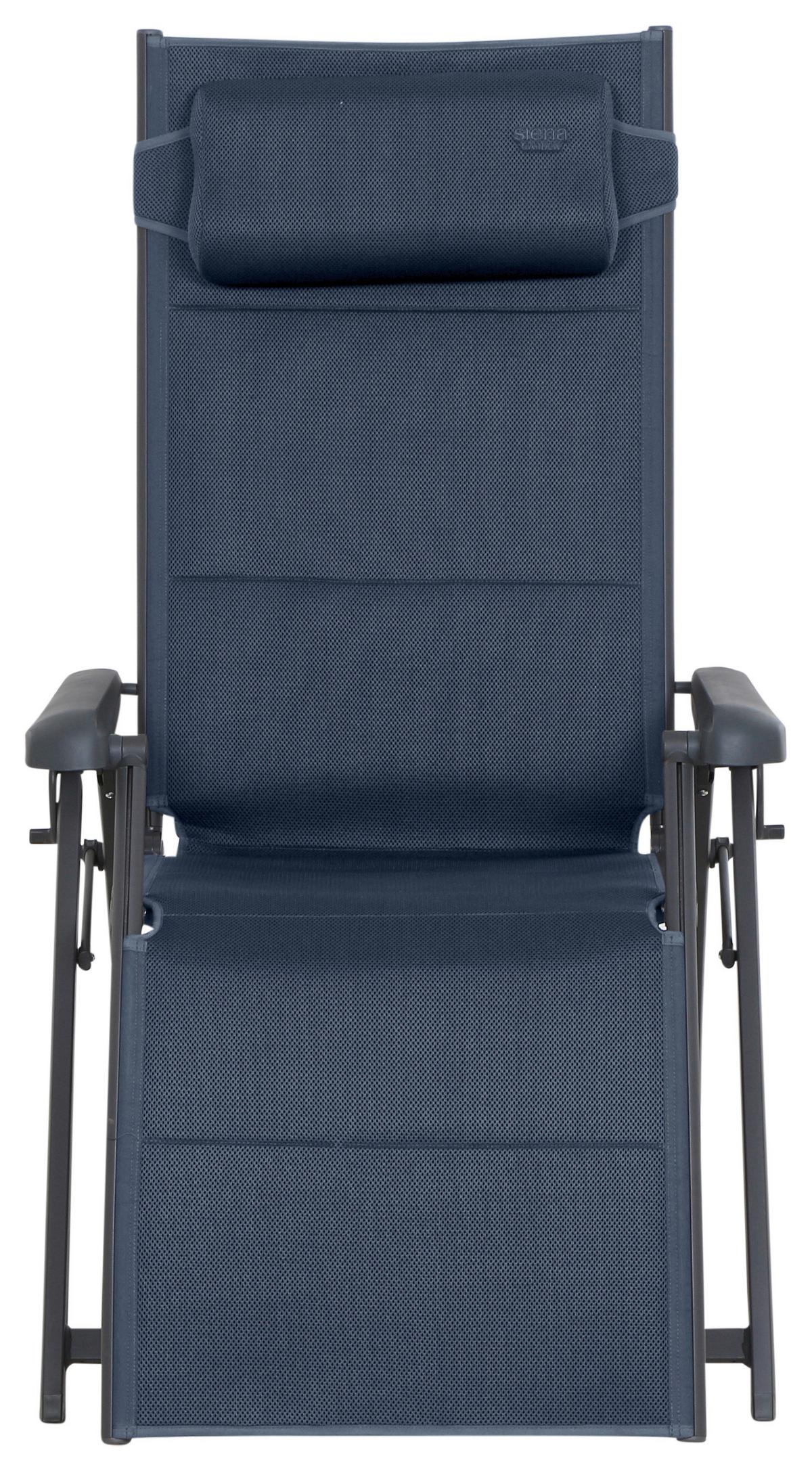 Garten-Relaxliege Aluminium verstellbar - Anthrazit/Dunkelblau, KONVENTIONELL, Textil/Metall (69/124/84cm) - Siena Garden