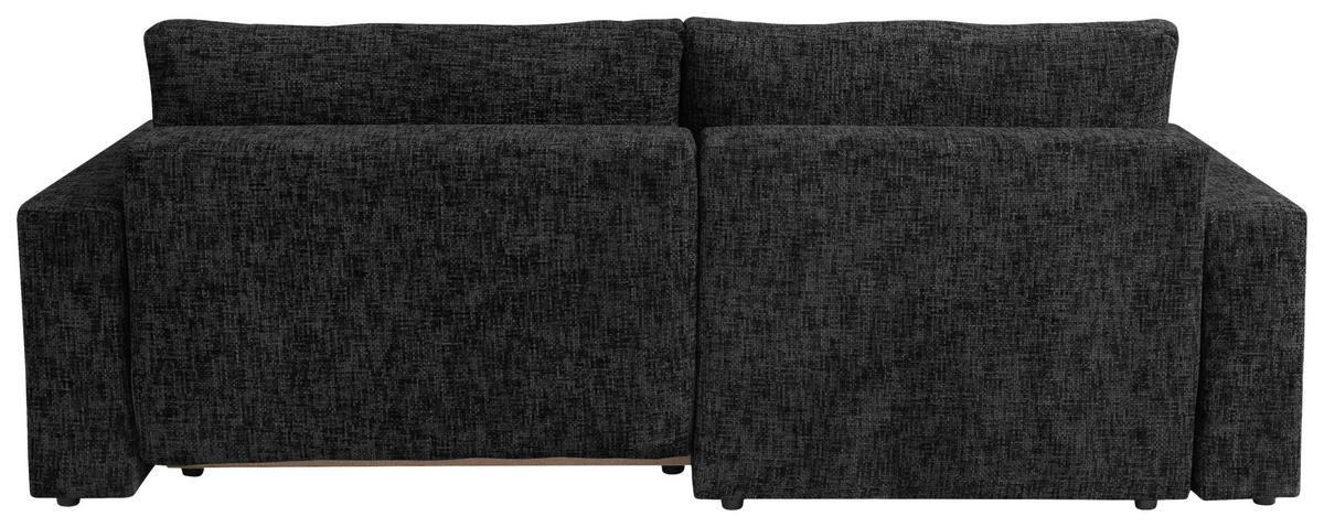 Ecksofa Dallas Struktur Schwarz 173x258 Cm - Schwarz, MODERN, Holz/Kunststoff (173/258cm)