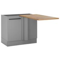 Rohová spodní skříňka Denver DENVER - šedá/barvy dubu, Design, kompozitní dřevo/plast (110/90/60cm) - MID.YOU