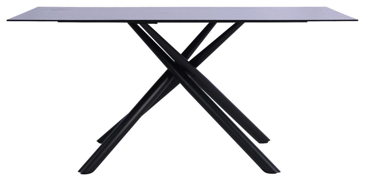 Jedálenský stôl čierne BUBBLE sklo 150 - čierna, Lifestyle, kov/sklo (150/76/90cm) - Mömax