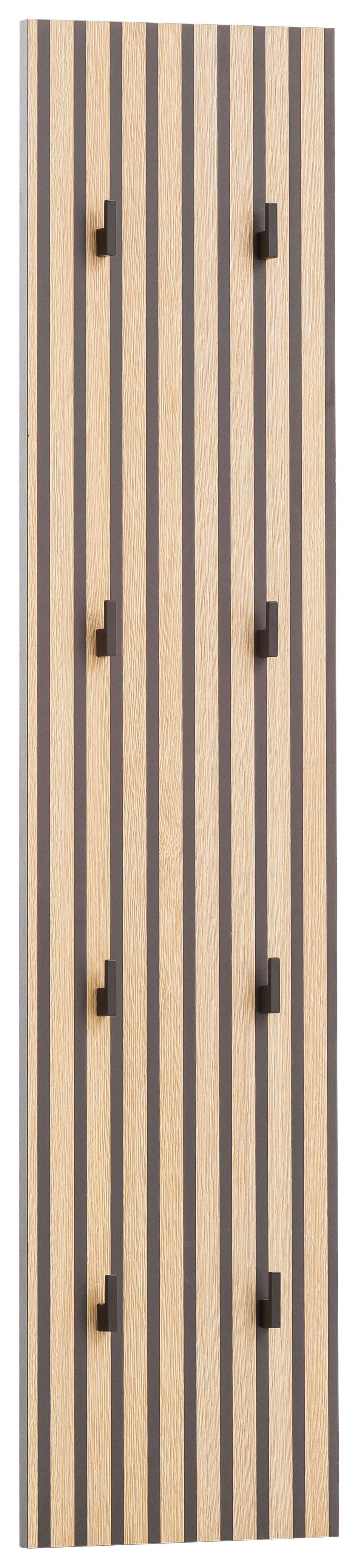 Garderobenpaneel Alexa 245 Akustik - Eichefarben, Design, Holzwerkstoff (24,5/109/2,6cm) - MID.YOU