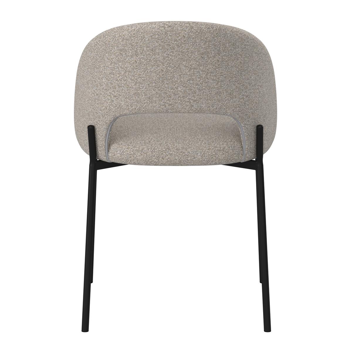 Stolička Nadiya svetlá sivá - čierna/svetlosivá, Modern, kov/drevo (52/78/56cm) - Bessagi Home