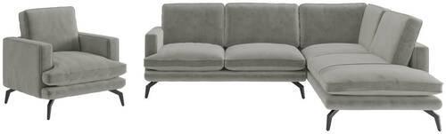 Sitzgarnitur Bali - Schwarz/Grau, Design, Textil (250/202cm) - Livetastic
