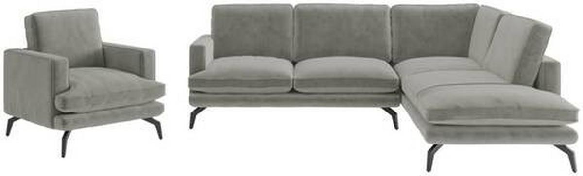 Sitzgarnitur Bali - Schwarz/Grau, Design, Textil (250/202cm) - Livetastic