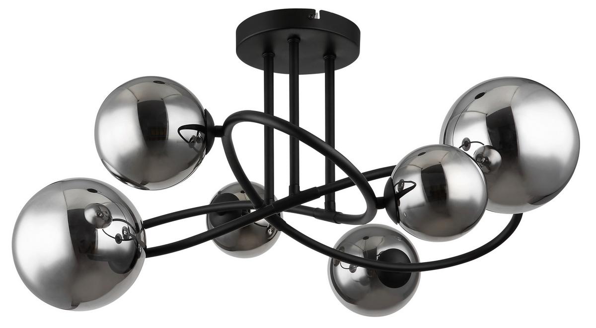 LED-Deckenleuchte 56133-6d - Schwarz, Design, Glas/Metall (62/59/35cm) - Globo