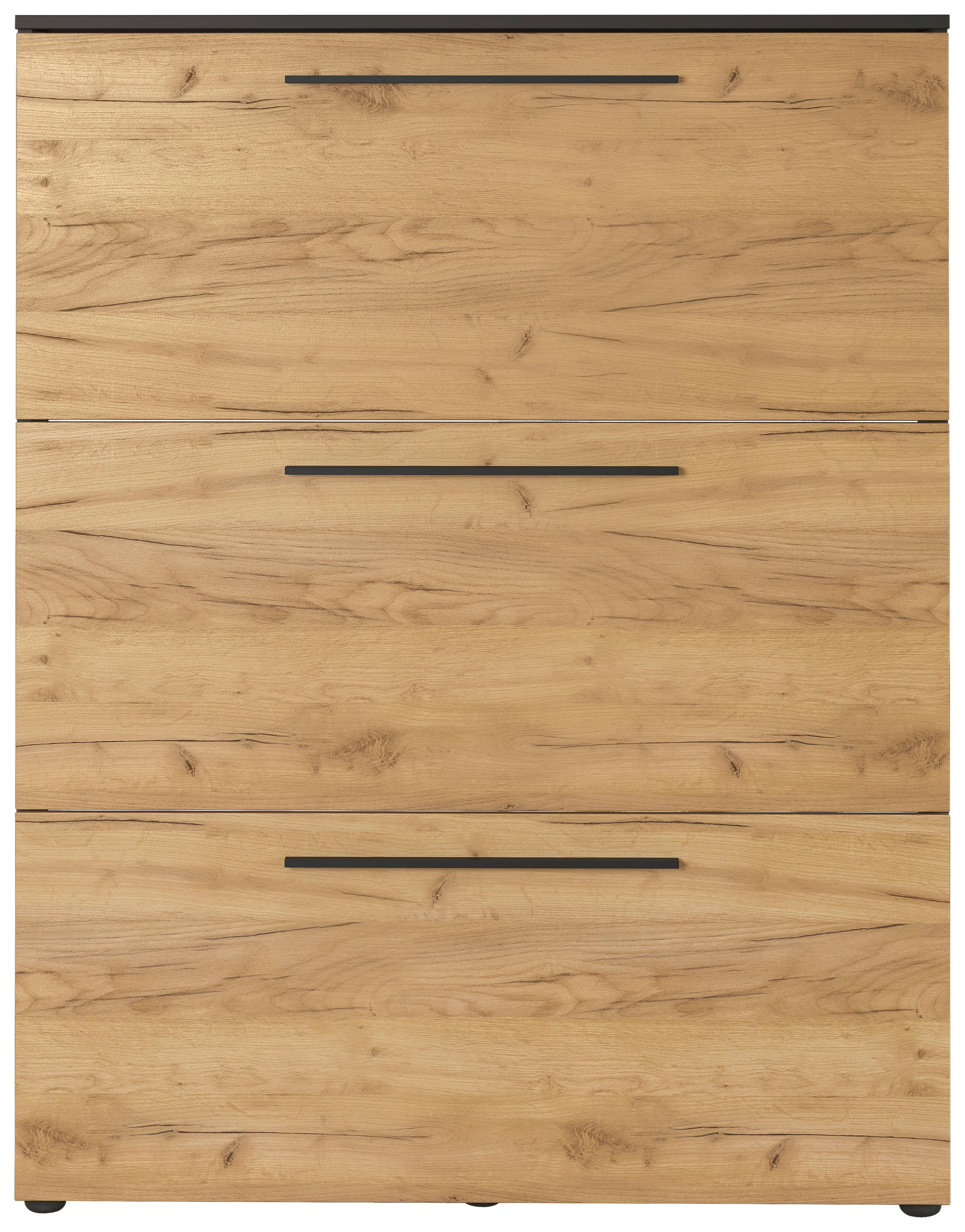 Schuhkipper Wildomar Eichefarben B: 100 cm - Eichefarben/Graphitfarben, MODERN, Holzwerkstoff (100/129/19cm) - Germania