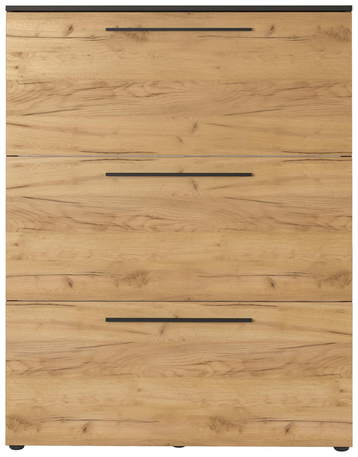 Schuhkipper Wildomar Eichefarben B: 100 Cm - Eichefarben/Graphitfarben, MODERN, Holzwerkstoff (100/129/19cm) - Germania