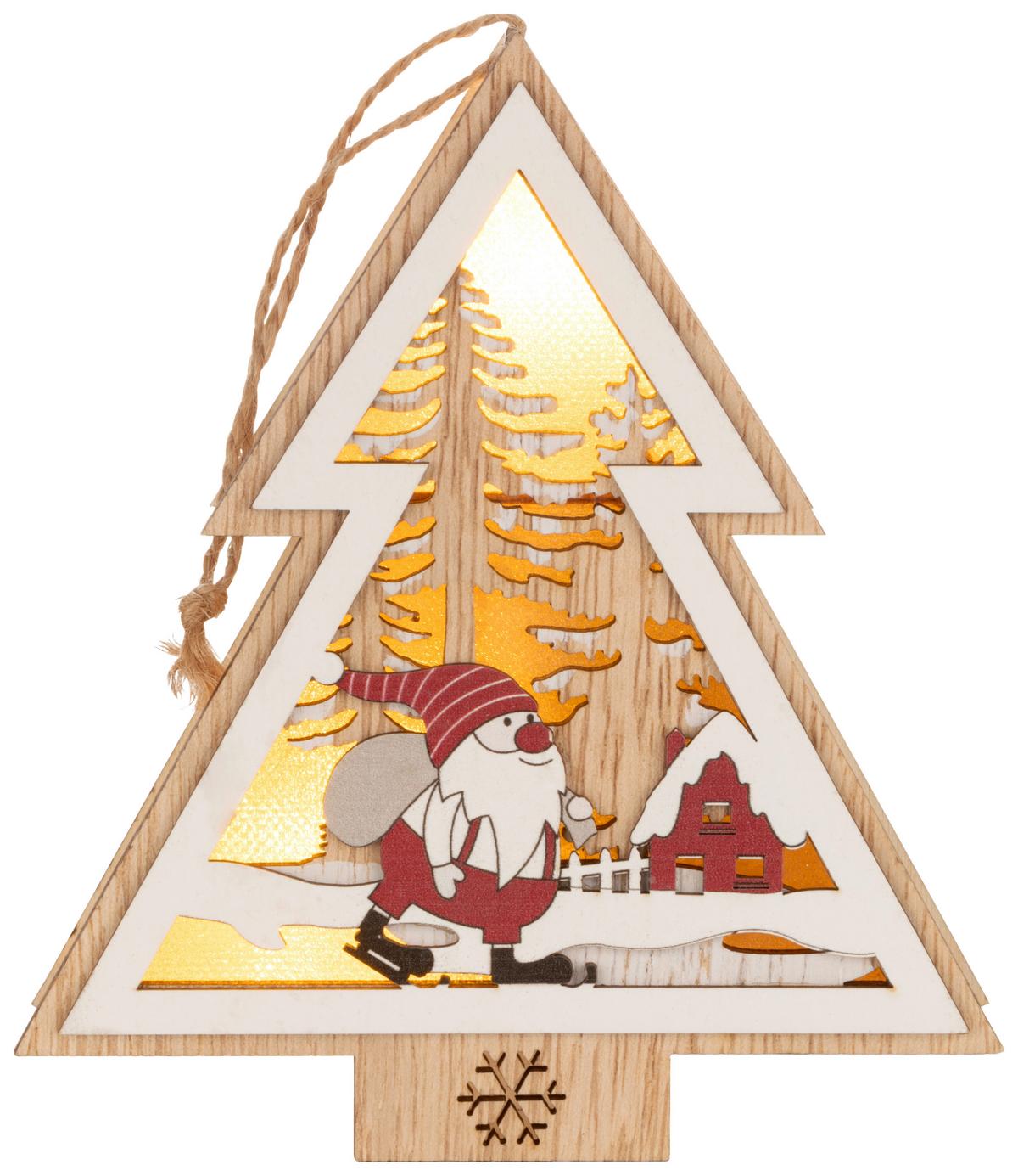 LED-Dekoleuchte Tree - Rot/Schwarz, MODERN, Holz/Kunststoff (11,2/13/3,5cm) - James Wood