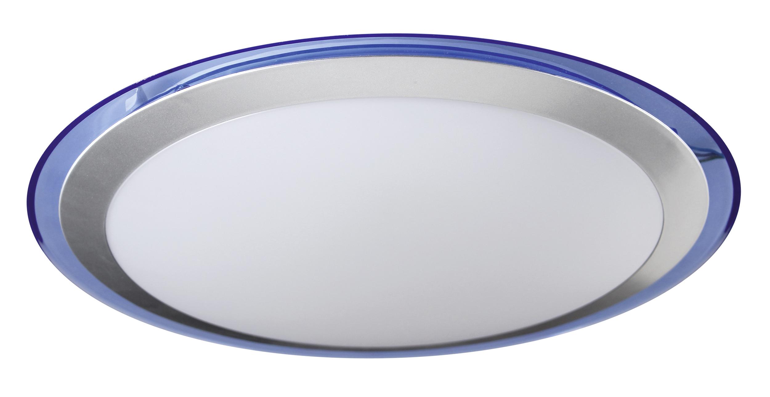 LED-Deckenleuchte Ø 33 cm Rund - Blau/Silberfarben, Basics, Kunststoff/Metall (33cm) - Näve