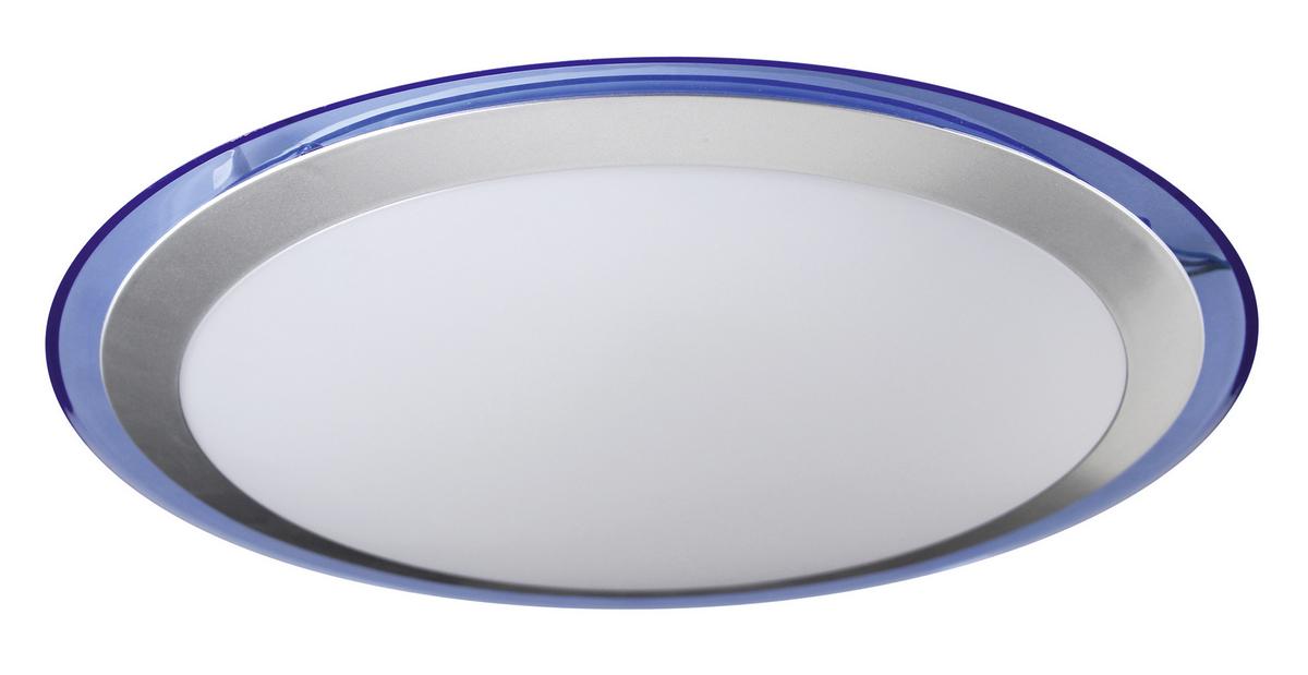 LED-Deckenleuchte Ø 33 cm Rund - Blau/Silberfarben, Basics, Kunststoff/Metall (33cm) - Näve