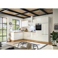 Eckküche Mit Geräten 340x170 Cm Weiß/eiche Dekor, Modern - Weiß Hochglanz/Weiß, LIFESTYLE, Holzwerkstoff (170/340cm) - Respekta