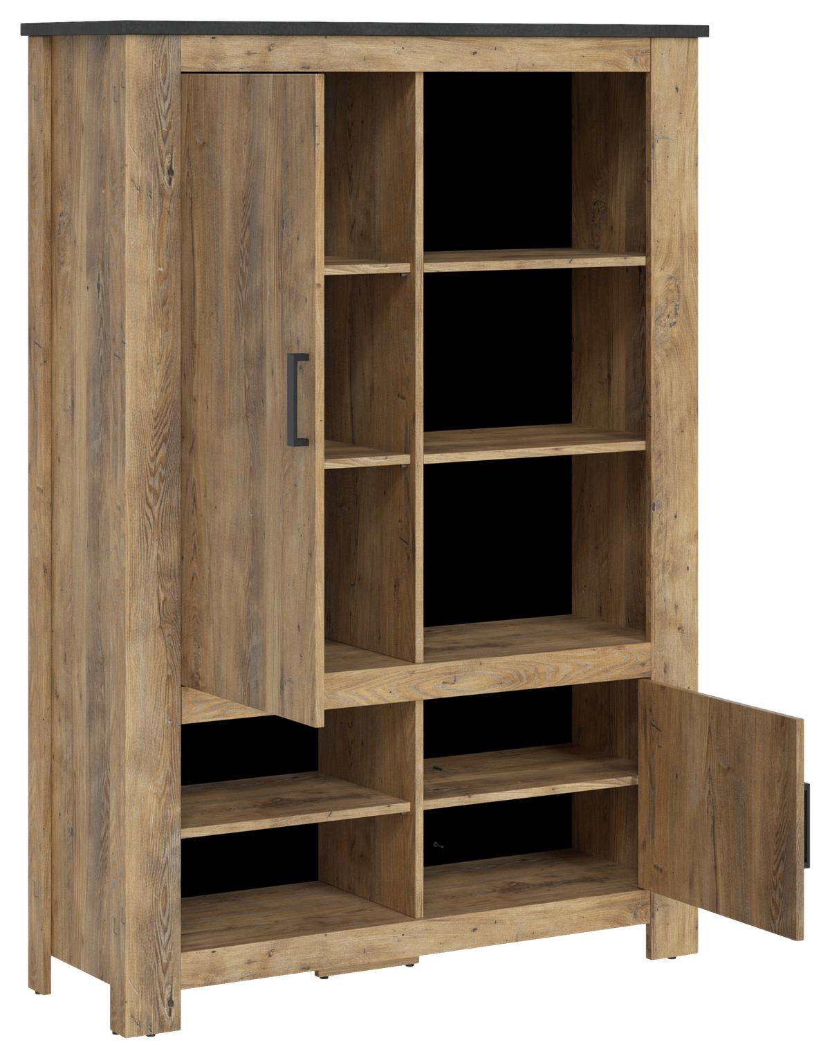 Kommode Rapallo Kastanie B: 114 cm - Kastanienfarben/Schwarz, MODERN, Holzwerkstoff (114/162,3/38,5cm)