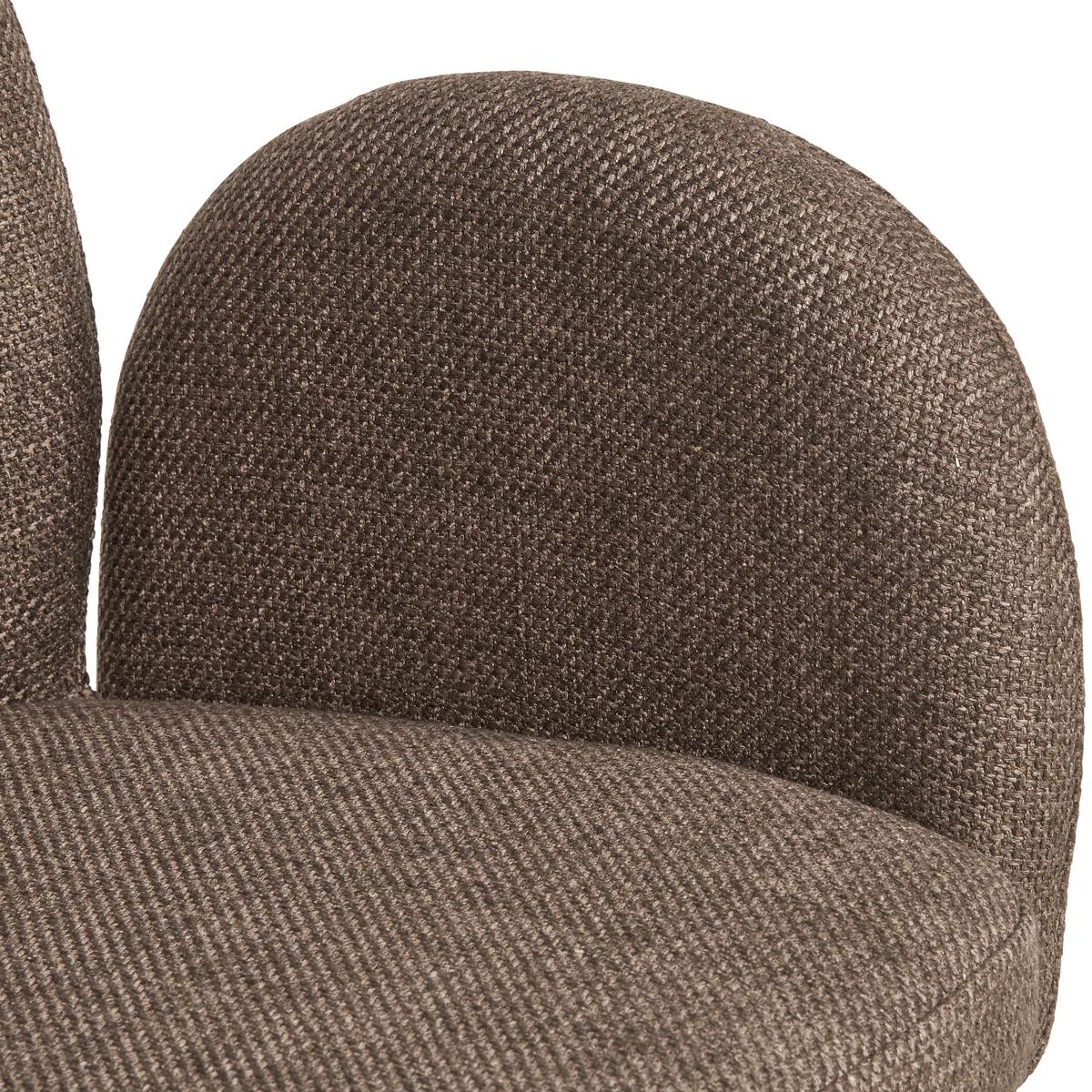 Armlehnstuhl Pauline Leinenoptik Brau, B: 62 cm - Schwarz/Braun, KONVENTIONELL, Holz/Textil (62/85/64cm) - MID.YOU