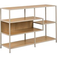 REGÁL SEAFORD - šedá/barvy dubu, Moderní, kov/kompozitní dřevo (114/78/35cm) - Bessagi