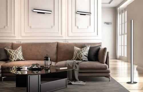 LED-Stehleuchte 40296 Beat Tw - Schwarz/Nickelfarben, Design, Metall (10/140cm) - Fischer & Honsel