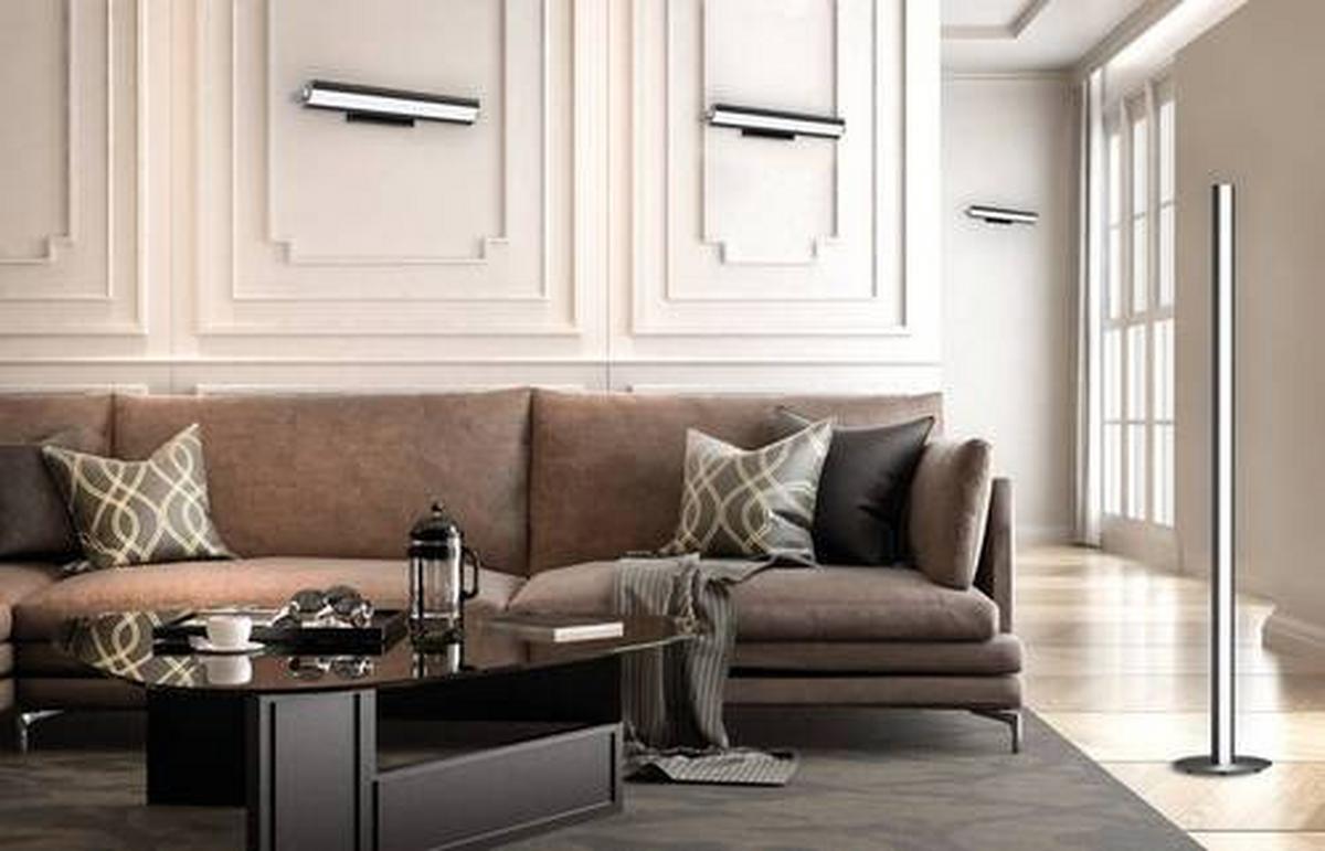Led-stehleuchte 40296 Beat Tw - Schwarz/Nickelfarben, Design, Metall (10/140cm) - Fischer & Honsel