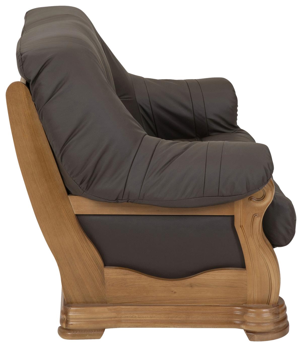 2-sitzer-sofa Arkansas Braun Echtleder - Eichefarben/Braun, KONVENTIONELL, Leder/Holz (144/95/94cm) - Max Winzer