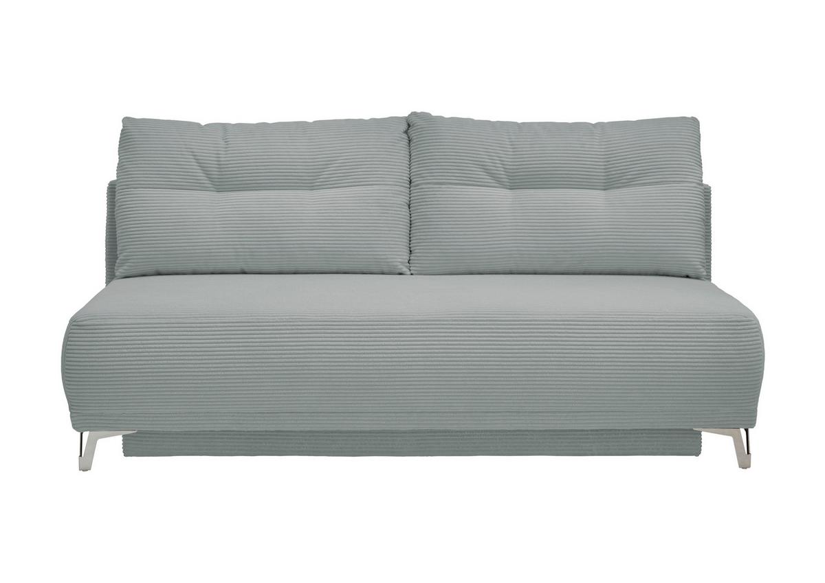 Schlafsofa Ari Hellblau Cord, B: 198 cm - Chromfarben/Hellblau, MODERN, Textil (198/90/100cm) - Livetastic