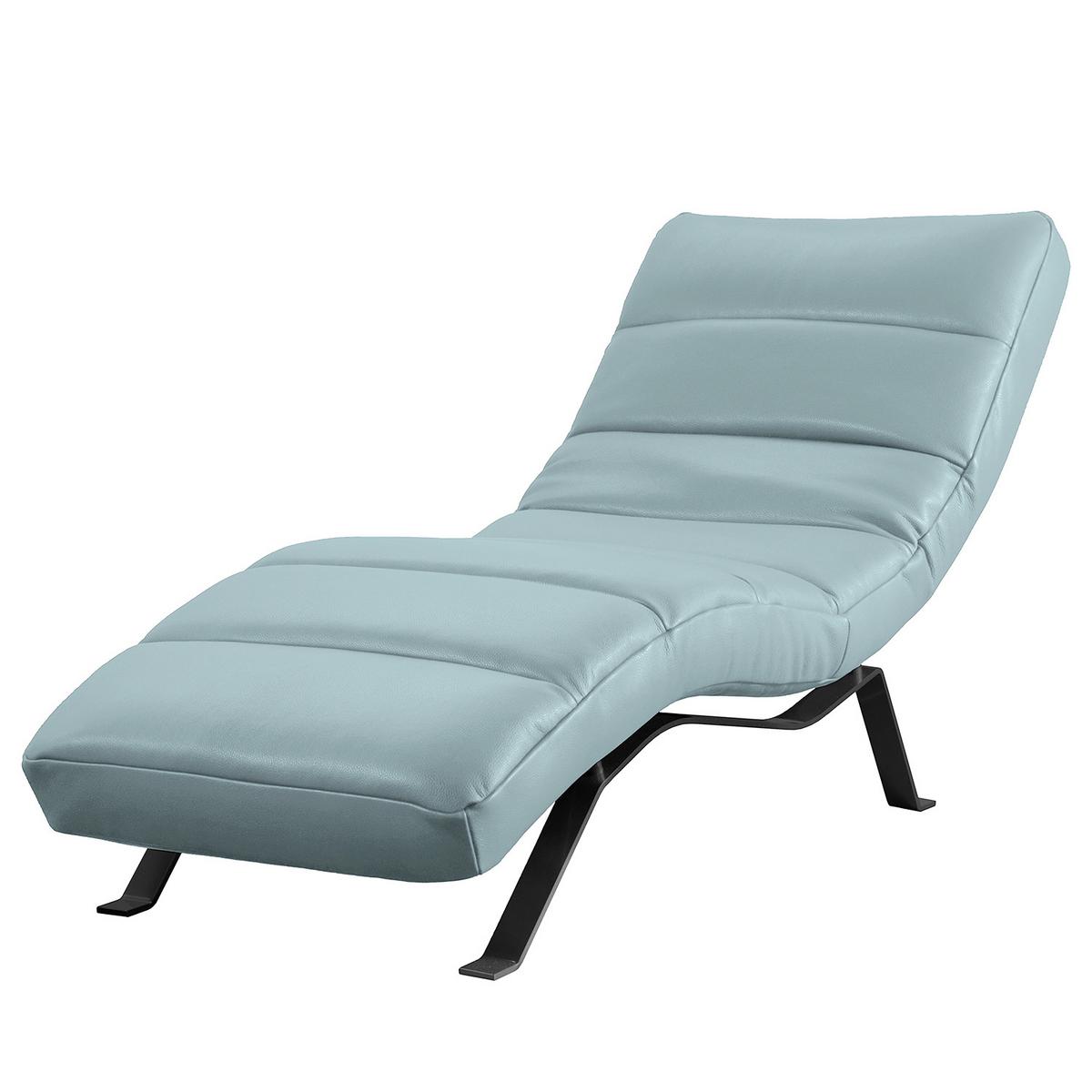 Relaxliege Swing Black Blaugrau B: 65 Cm - Blaugrau/Schwarz, Design, Leder (65/65-95/171cm) - Livetastic