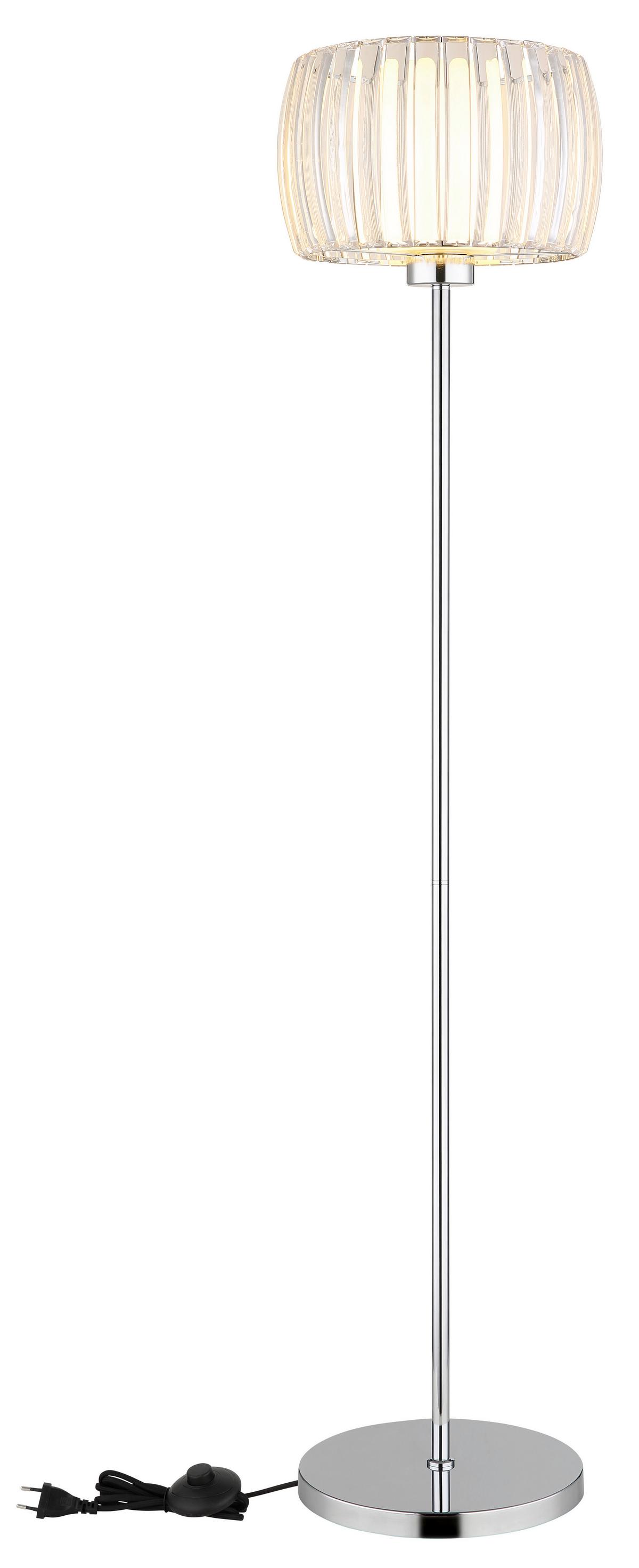 Stehleuchte Fußschalter - Klar/Opal, Design, Glas/Kunststoff (32,5/150cm) - Globo