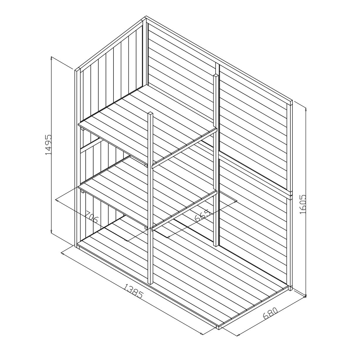 Geräteschrank Casper - Braun, Basics, Holz (149/73/164cm) - Ambia Garden