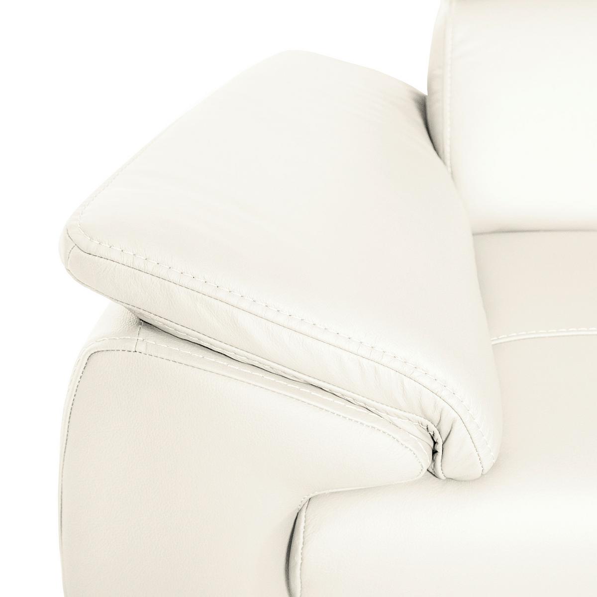 Ecksofa City Weiß B: 265x265 cm - Schwarz/Weiß, Design, Leder (265/265cm) - Livetastic