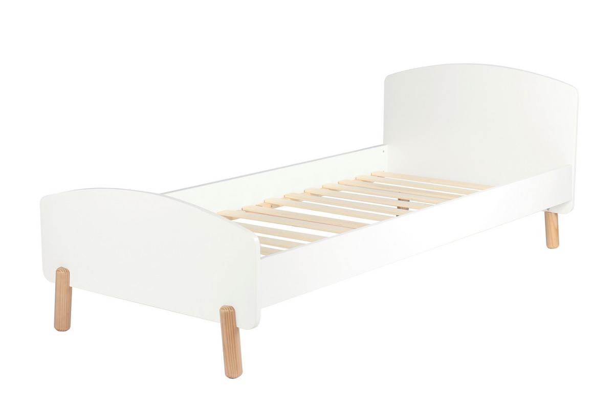 BETT Naturfarben/Weiß 90x200cm - Weiß/Naturfarben, Design, Holz/Holzwerkstoff (90/200cm) - Livetastic