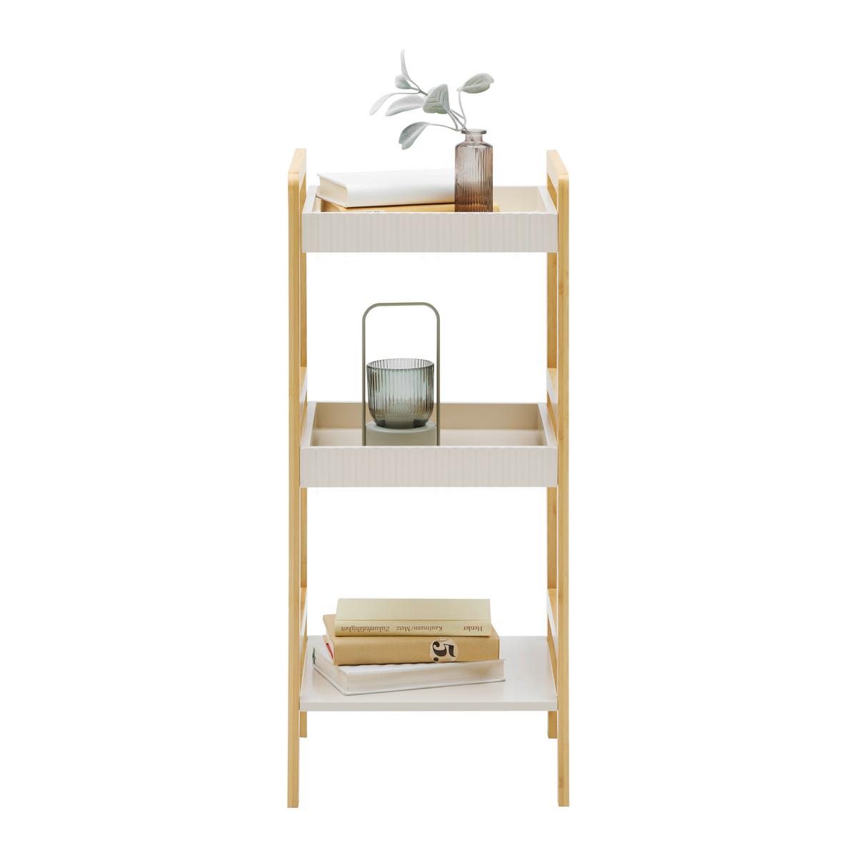 REGÁL FERDINAND -EXKLUSIC- - prírodná farba/kašmírová, Modern, kompozitné drevo/prírodné materiály (36/80/33cm) - Mömax