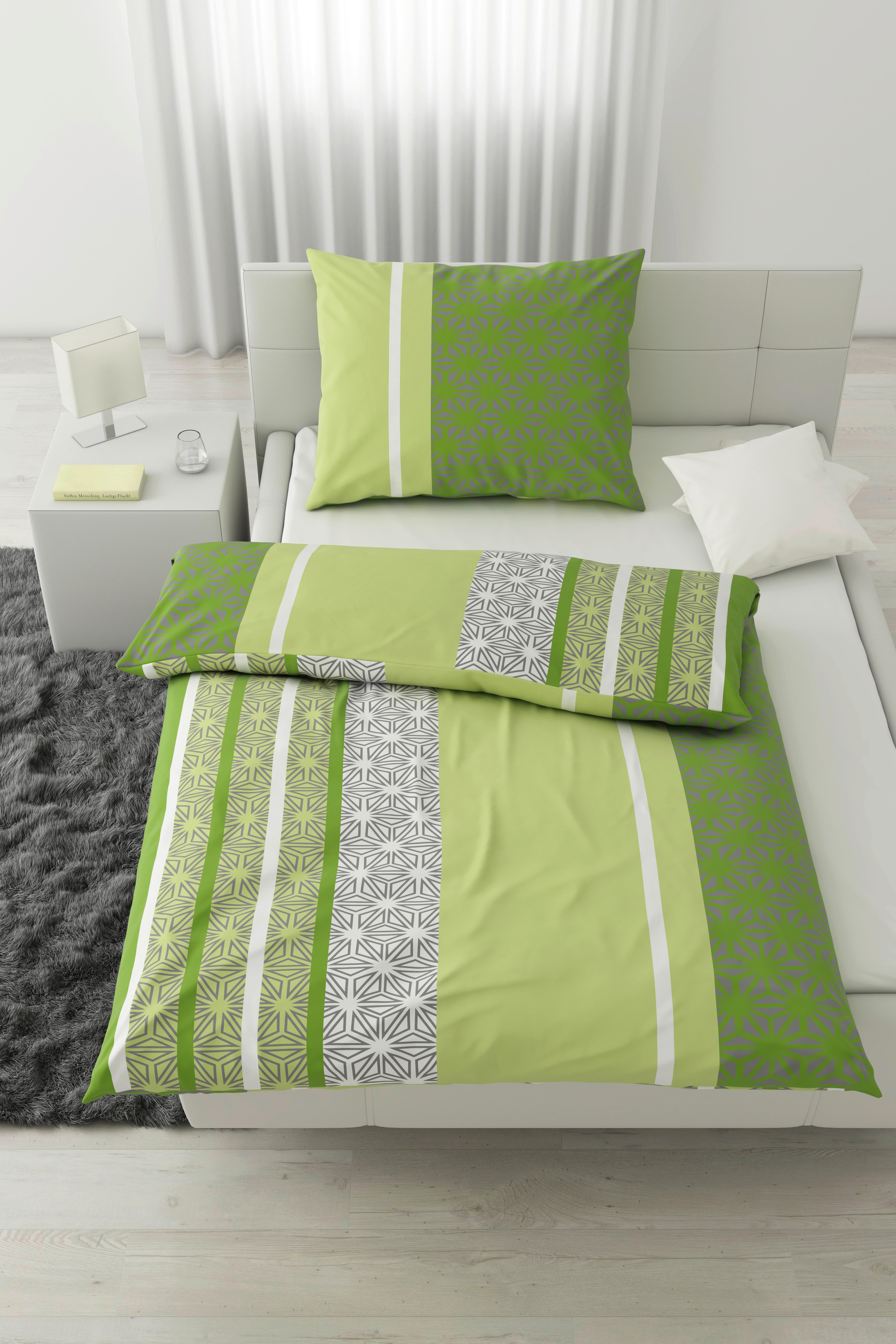 Povlečení Sara, Š/D: 140/200cm, zelená - zelená, textil (140/200cm) - Based