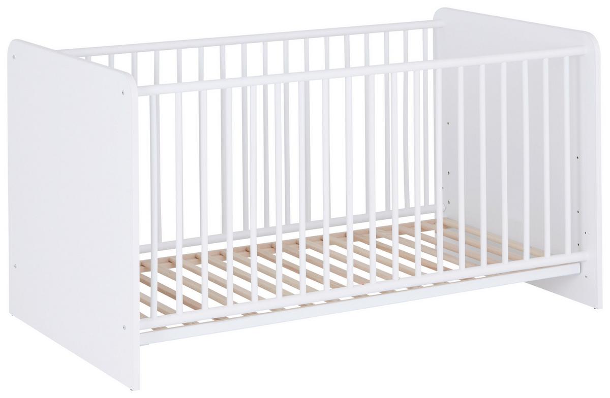 Rácsos Kiságy Alex - fehér, Konventionell, faalapú anyag/fa (82/81/144cm)