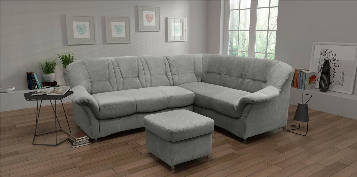 Polsterhocker Papenburg Silberf. Webstoff H: 40 Cm - Silberfarben/Schwarz, KONVENTIONELL, Textil (60/40/60cm) - MID.YOU