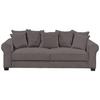 2-Sitzer-Sofa Mit Schlaffunktion Maureen B:250cm - Dunkelgrau/Schwarz, KONVENTIONELL, Textil (250/95/125cm) - MID.YOU