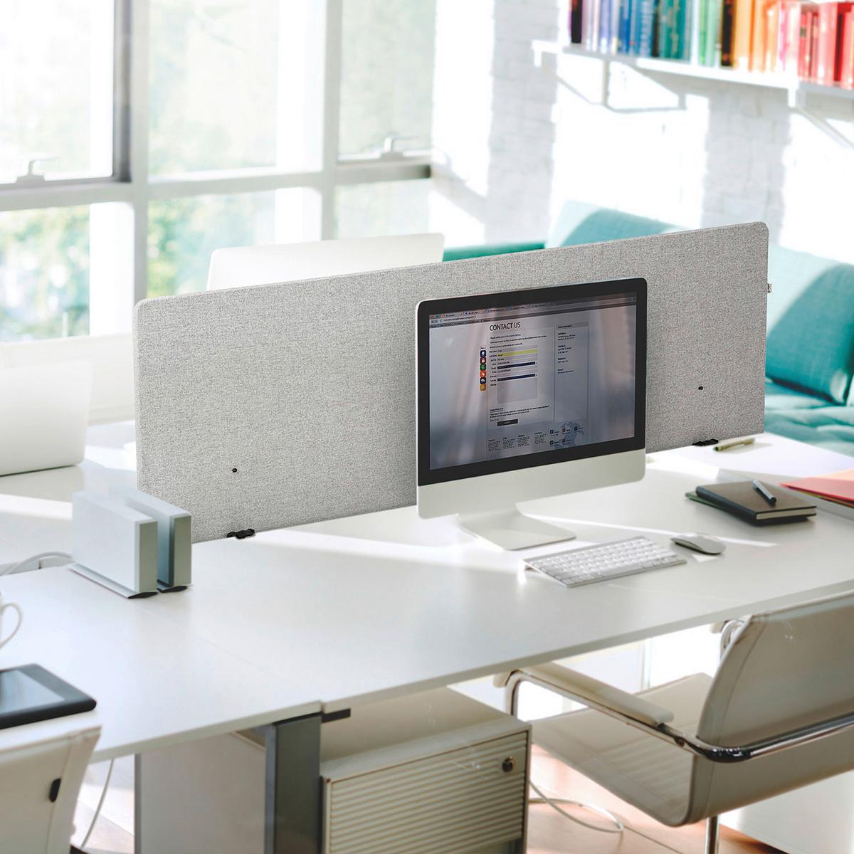 Trennwand Flexmiut D - Hellgrau, Basics, Kunststoff/Textil (160/62/2cm) - MID.YOU