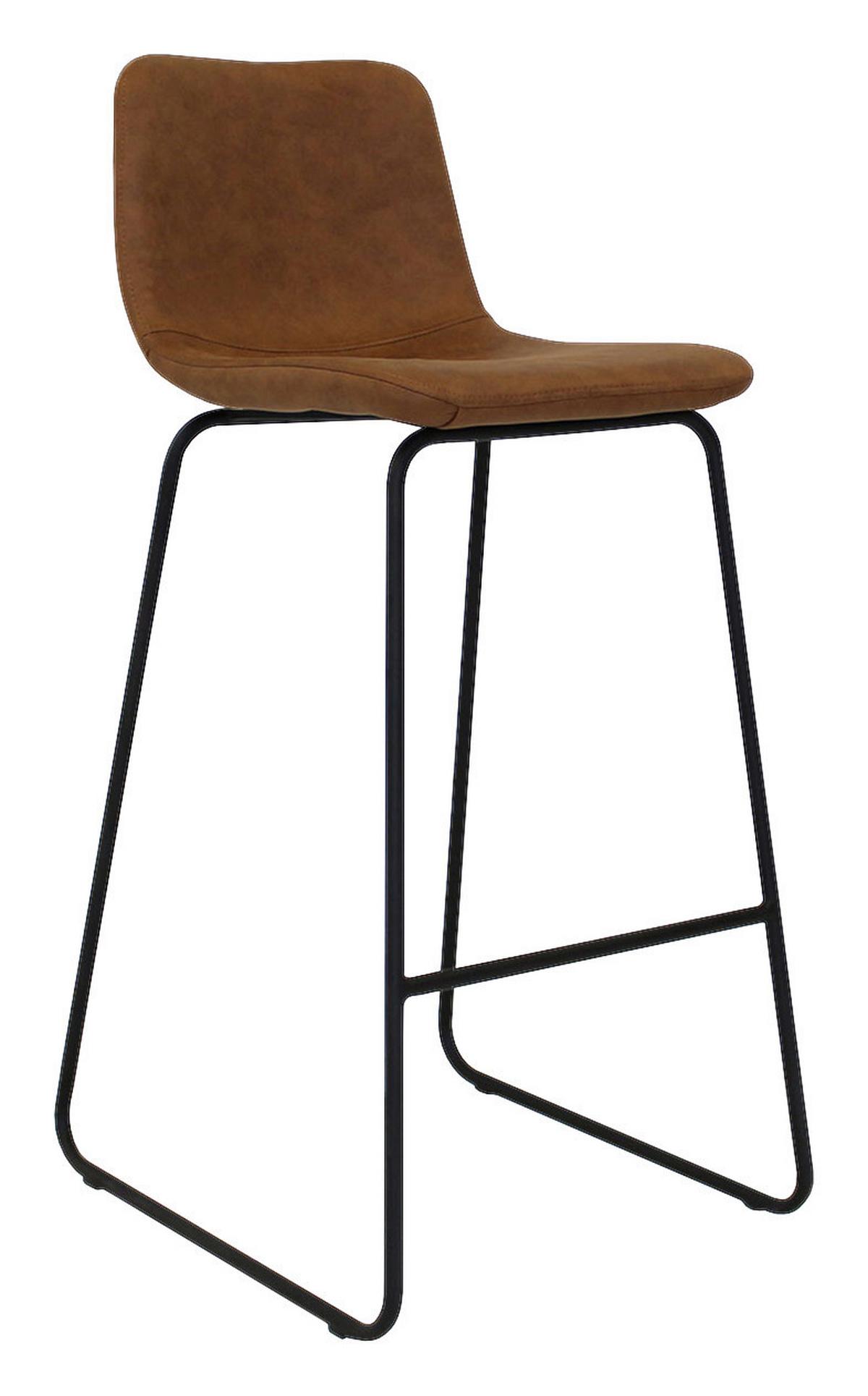 Barhocker-set Byron - Cognac/Schwarz, LIFESTYLE, Kunststoff/Metall (48/102/54cm) - MID.YOU