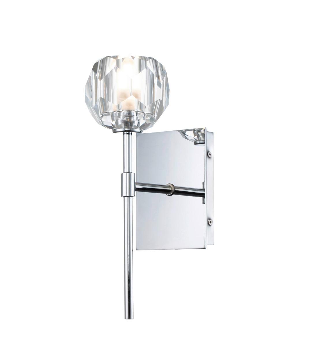 Bad-Wandleuchte Regalia IP44 1-Flammig aus Glas/Metall - Chromfarben, Design, Glas/Metall (34,6/16,6/12,2cm) - Elstead Lighting