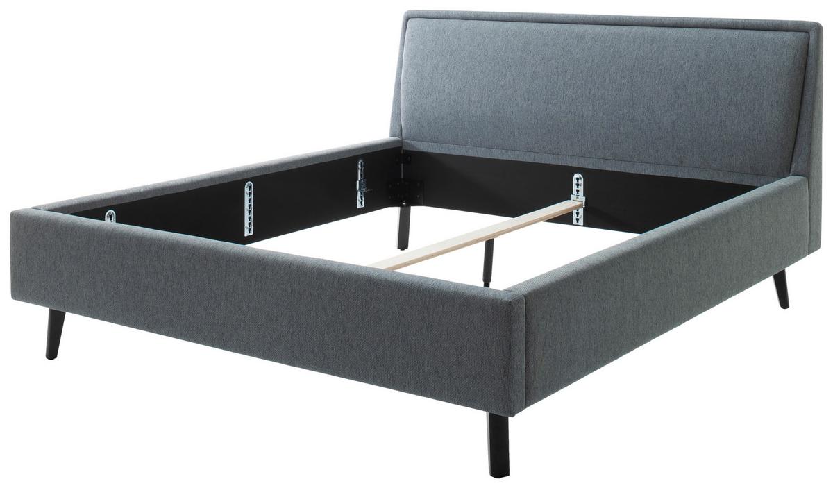 Polsterbett 180x200 cm Frieda Blau - Blau/Schwarz, MODERN, Textil (180/200cm) - Livetastic