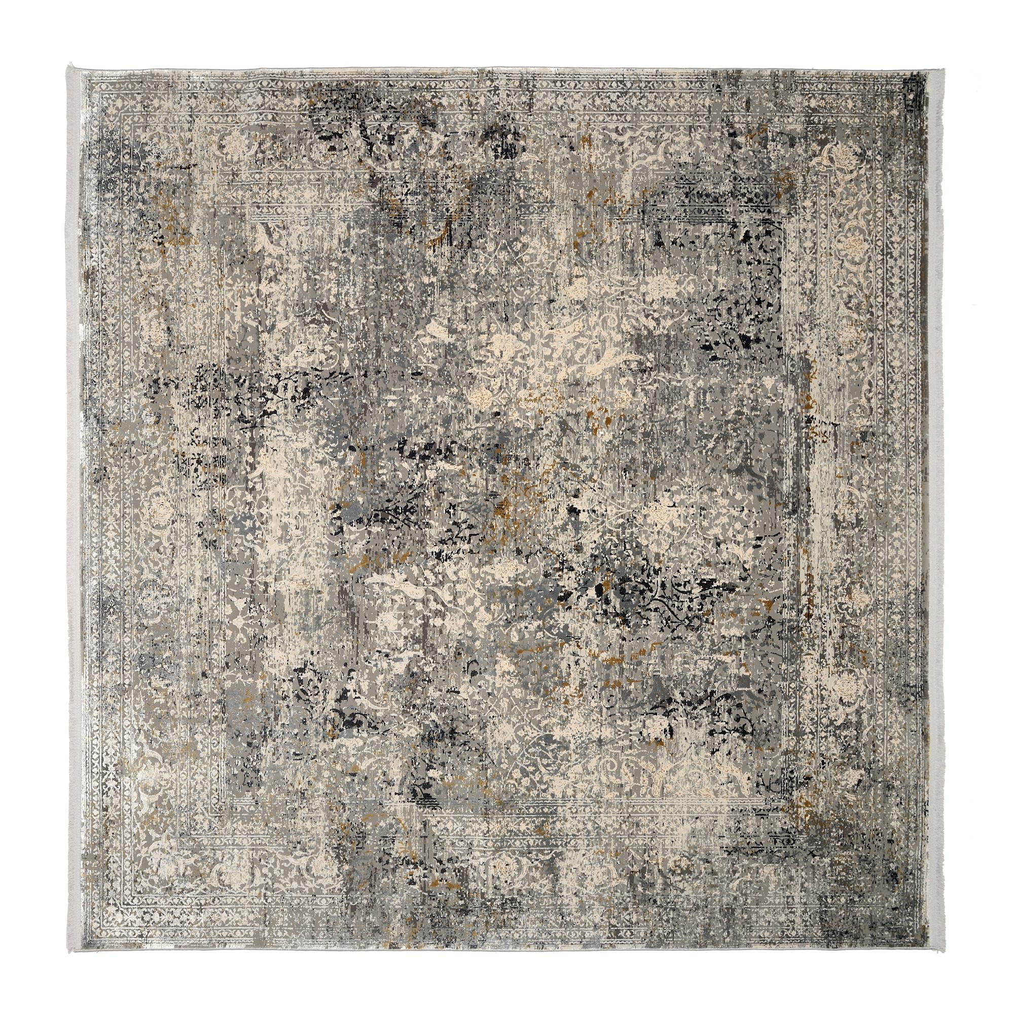 Webteppich Multicolor Avignon Naturfaser BxL: 200x200 cm - Dunkelgrau/Hellgrau, Design, Textil (200/200cm) - Dieter Knoll