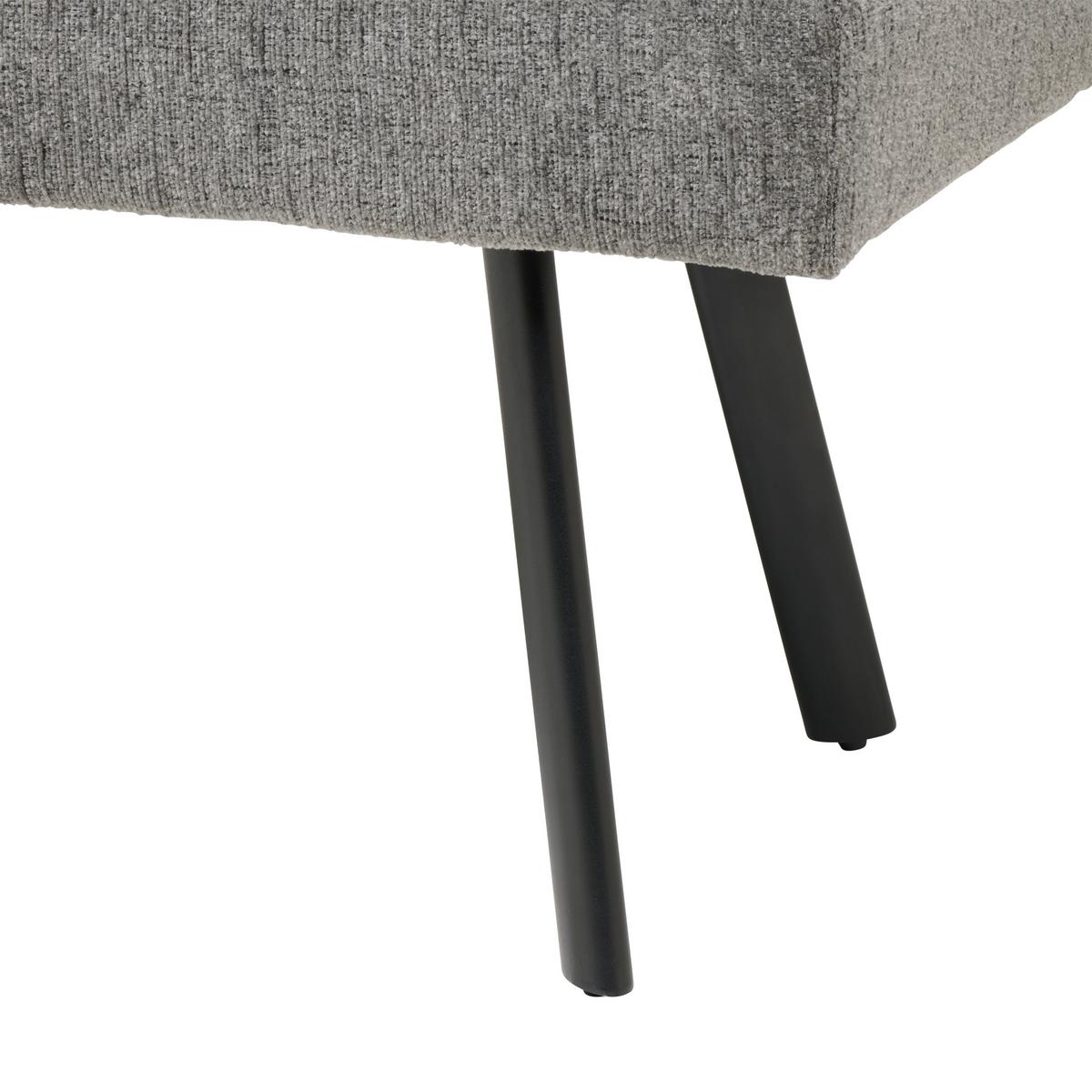 Sitzbank Paros Ohne Lehne Anthrazit, B: 140 Cm - Anthrazit/Schwarz, KONVENTIONELL, Textil/Metall (140/49/47cm) - MID.YOU